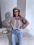 Knitted sweater "ROSETTE Y25008" - CAPPUCCINO